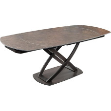 Riess Ambiente Inception pikendatav söögilaud 130 - 190 cm - roostes - marmorist keraamiline disainlaud metallraamiga kaasaegne söögituba