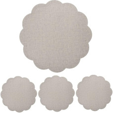 GALPADA 4 Stück Teiliges PU Leder Platzset Rund mit Blumenmuster rutschfest Hitzebeständig und Abwischbar Wasser Ölbeständige Tischsets für Küche und Esszimmer Wiederverwendbar