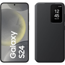 Samsung Galaxy S24 AI nutitelefon, 8 GB RAM, 128 GB mälu, Onyx Black, 3-aastane tootjagarantii + Smart View rahakotikott Black