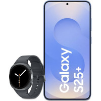 Samsung Galaxy S25+ AI nutitelefon Galaxy AI-ga, 12 GB RAM, 256 GB mälu, mereväeline, 3-aastane tootjagarantii + Galaxy Watch8 nutikell