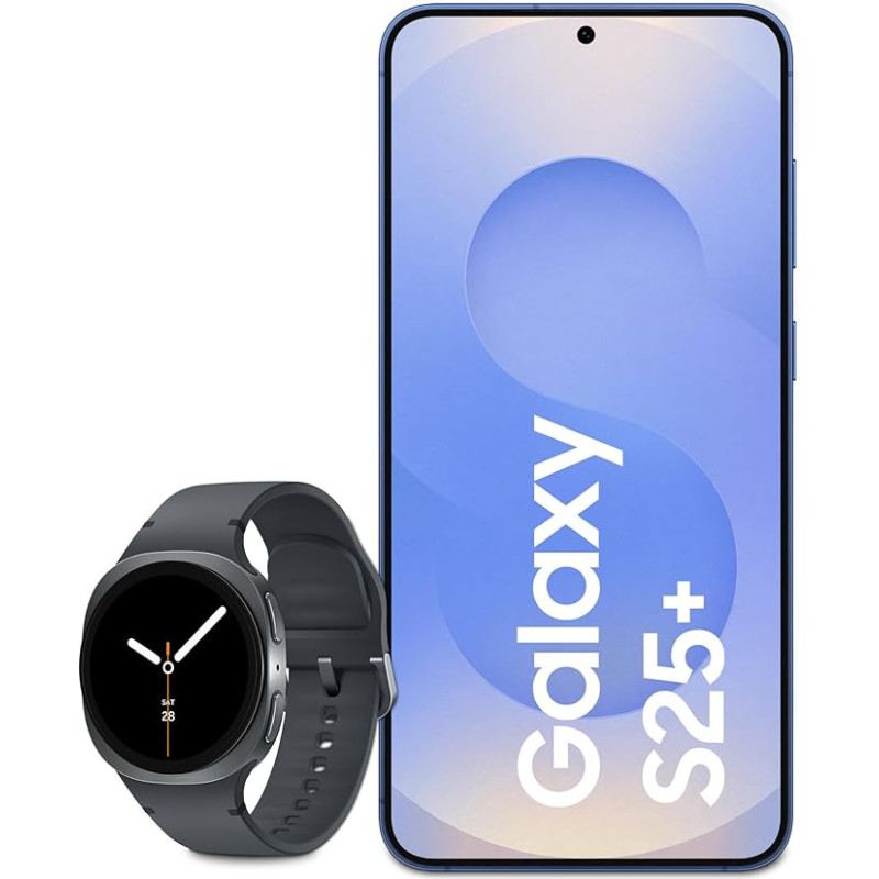 Samsung Galaxy S25+ AI nutitelefon Galaxy AI-ga, 12 GB RAM, 256 GB mälu, mereväeline, 3-aastane tootjagarantii + Galaxy Watch8 nutikell