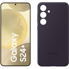 Samsung Galaxy S24+ AI nutitelefon, 12 GB RAM, 512 GB mälu, kollakas kollane, silikoonist ümbris tumelillakas