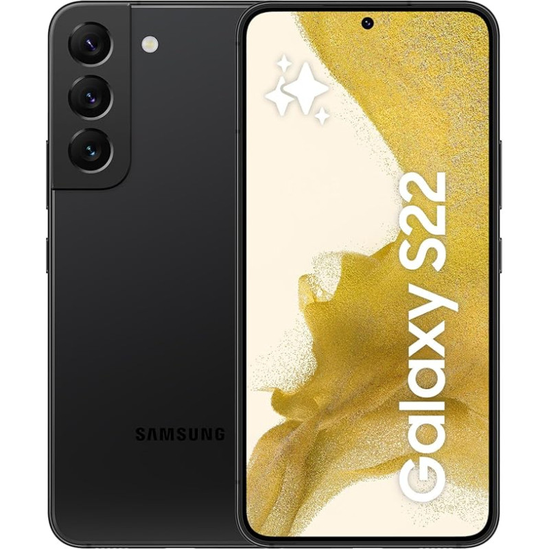Samsung Galaxy S22, Android nutitelefon ilma lepinguta, 6,1-tolline dünaamiline AMOLED ekraan, 3700 mAh aku, 256 GB/8 GB RAM mobiiltelefon Phantom Black koos -