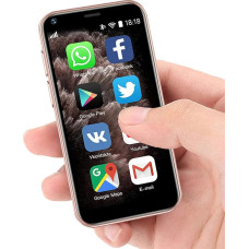 Hipipooo Väike 3G Mini lukustamata telefon, 2,5-tolline Android 8.1 1000 mAh lastetelefon, 2 GB + 16 GB (roosa)