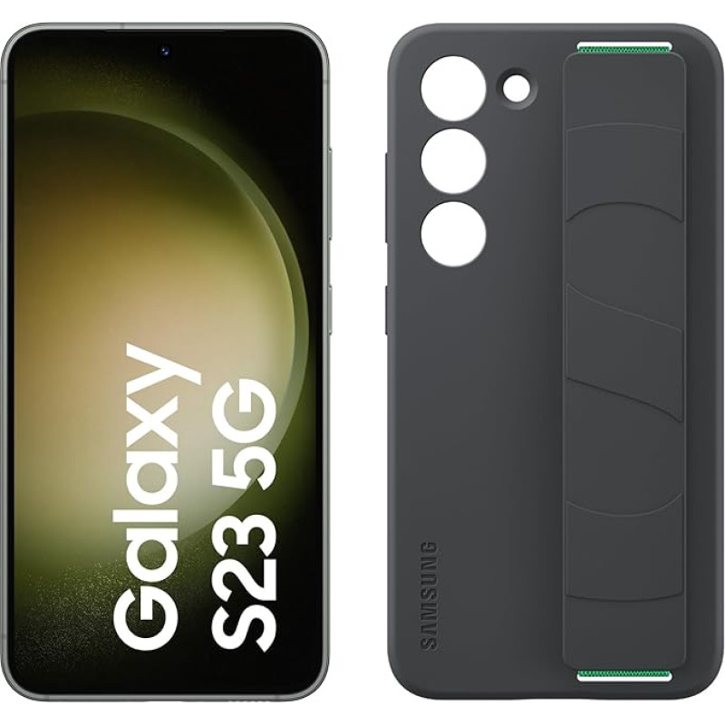 Samsung Galaxy S23 AI Android nutitelefon, 128 GB, 3900 mAh aku, nutitelefon ilma lepinguta, roheline + silikoonist käepidemega ümbris, must