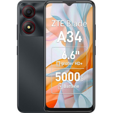 ZTE nutitelefon Blade A34 (16,6-tolline HD ekraan, 4G LTE, 2 GB RAM ja 64 GB sisemälu, 5MP põhikaamera, 2MP esikaamera, Dual SIM, Android T GO) Hall
