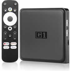 Kinhank Android TV Box G1, 4K auto HDR Smart Box Android TV 14 ühilduv Google Netflix 4K Dolby Vision Digtal Plus, 4GB RAM 32GB ROM, WiFi 6, BT 5.0, AV1, Android Box koos Ethernet häälega