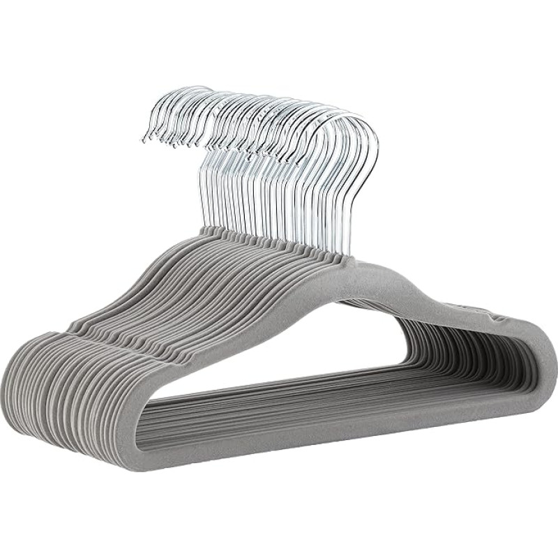 AmazonBasics Velvet Cover laste riputusklambrid, 30 pakki, hall