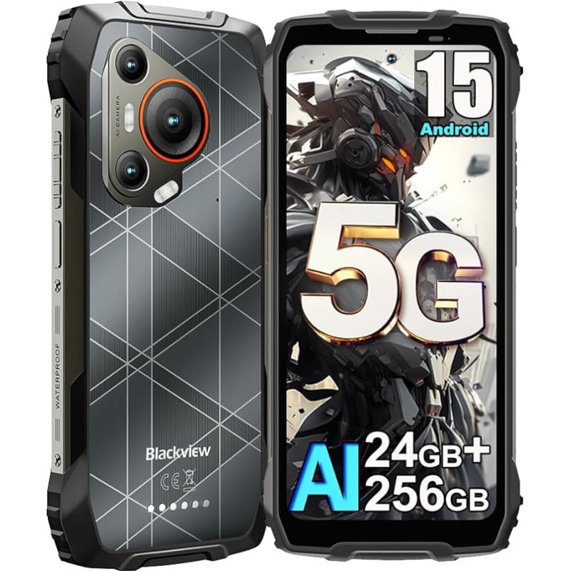 Blackview BL7000 5G Outdoor mobiiltelefon, 24GB + 256GB/2TB (2025), nutitelefon ilma lepinguta, 6,78-tolline FHD+, 7500mAh, IP69K veekindel, ehitusplatsi mobiiltelefon, 50MP + 32MP/Dual 4G/OTG/GPS, 50MP + 32MP/Dual 4G/OTG/GPS