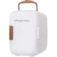 Russell Hobbs RH4CLR1001SCW Mini Portable Cooler and Can Warmer for Drinks Cosmetics Makeup Skin Care AC/DC Power Supply Scandi Style White & Wood Effect for