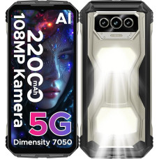 DOOGEE V MAX S 5G Välimaa mobiiltelefon ilma lepinguta, 22000 mAh 33 W, 24 GB + 256 GB, 6,58-tolline FHD + 120 Hz välimaa nutitelefon Android 14, Dual 1200LM matkavalgus, ehitusplatsi mobiiltelefon