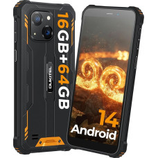 OUKITEL G2 välitelefoni ilma lepinguta, Android 14 Octa-Core mobiiltelefon, 6300 mAh aku, 6-tolline HD+ ekraan, 16GB + 64GB mobiiltelefon 4G, IP68 veekindel, 5+13MP kaamera, Dual SIM, OTG