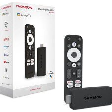 THOMSON Google TV Streaming Stick 140, 4K UHD, Google Assistant, Googlecast, Wi-Fi, Bluetooth 5.0, HDMI, Dolby Atmos, DTS Digital Surround, HDR10, 2 GB RAM, 8 GB mälu