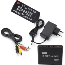 ciciglow Video Media Player, Full HD Box Media Player USB lugemisfunktsiooniga, mobiilne kõvaketas, SD-kaardi tugi HDMI / YUV / AV väljund 5V toiteallikas juurdepääsuks