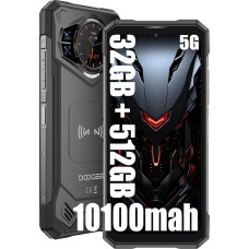 DOOGEE S200 X 5G Simlock-free mobiiltelefonid (2025), 32GB + 512GB, 10100mAh/33W, vastupidav 4G nutitelefon ilma lepinguta, 100MP + 20MP (Vision Nocturne) + 20MP, Android 14 6.72 pollici AMOLED FHD+, NFC