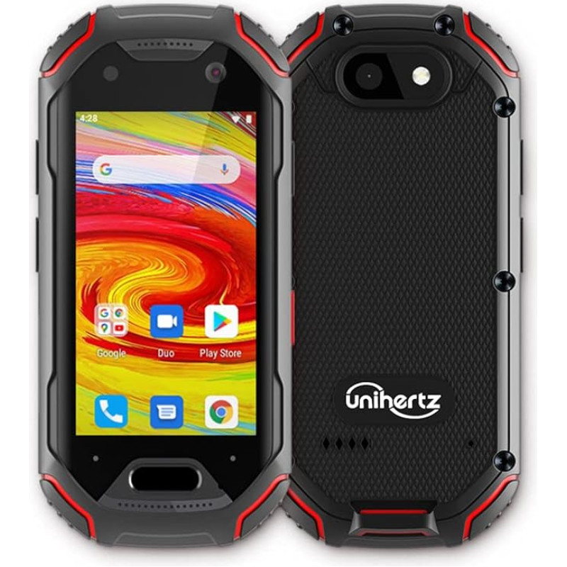 Unihertz Atom, maailma väikseim 4G Robust nutitelefon, Android 9.0 Pie, 64GB ROM + 4GB RAM, 16MP + 8MP kaamera, sõrmejäljelugeja, NFC, veekindel, tolmukindel.