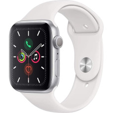 Apple Watch Series 5 44 mm (GPS) - alumiiniumist korpus, hõbedane valge spordirihm (uuendatud)
