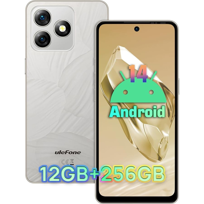 Ulefone Note 18 Pro nutitelefon, 12GB + 256GB /2TB laiendatav mobiiltelefon ilma lepinguta, 64MP + 32MP kaamera nutitelefon ilma lepinguta, 6,78-tolline HD+ ekraan 5450 mAh aku mobiiltelefon Android