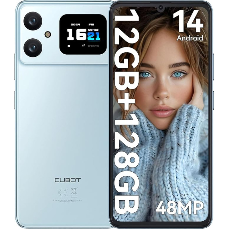 CUBOT A20 nutitelefon ilma lepinguta Android 14.6.8-tolline HD + Octa-Core 90Hz Odav mobiiltelefon, 12GB + 128GB/1TB laiendatav Dual SIM 4G Simlock-free mobiiltelefonid, 48MP + 16MP, 5100mAh, 1.83 tolliga