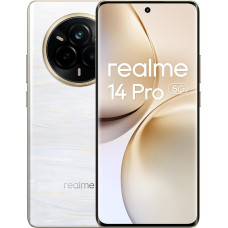 realme 14 Pro nutitelefon 5 g, 12 + 512 GB, valge, Sony IMX882 OIS AI kaamera, külmatundlik värvimuutuv disain, 5260 mAh aku, IP69, 120 Hz silmakaitse ekraan, Amazon eksklusiivne (ilma adapterita)