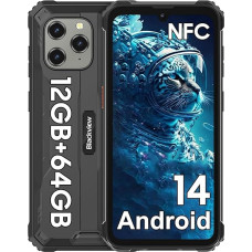 Blackview BV5300Pro välistingimustes kasutatav nutitelefon ilma lepinguta, 64GB + 12GB/2TB välistingimustes kasutatav mobiiltelefon Android 6580mAh, 6,1-tolline ekraan, 13MP + 8MP, ehitusplatsil kasutatav mobiiltelefon veekindel 4G Dual SIM, NFC