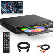 HDMI DVD mängija | toetab 1080P, USB, CD | Region Free DVD mängija TV | HDMI kaabel, RCA kaabel ja kaugjuhtimispult