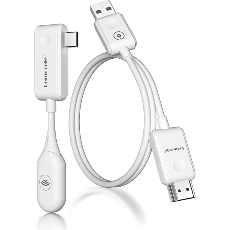 Lemorele USB C HDMI traadita saatja ja vastuvõtja, 5G 30M USB-C HDMI traadita laiendaja video/audio striimimiseks MacBookist/Laptopist projektorile/HDTV-le kodukino/koosoleku/loengu jaoks