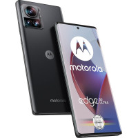 Motorola edge30 Ultra nutitelefon (6,7-tolline FHD+ ekraan, 200 MP kaamera, 12/256 GB, 4610 mAh, Android 12), Interstellar Black, koos kaitsekatte ja autoadapteriga