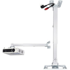 Deselen projektori lae- ja seinakinnitus, lihtne paigaldus mitmekülgne projektori kinnitus laele, universaalne seinaprojektori kinnitus Max 20 kg, valge