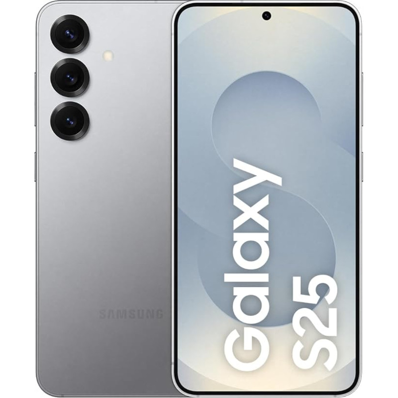 Samsung Galaxy S25 AI nutitelefon Galaxy AI-ga, ilma lepinguta, mobiiltelefon Androidiga, 12GB RAM, 128GB mälu, 50MP kaamera, hõbedane varjund, 3-aastane tootjagarantii [eksklusiivne Amazonis]