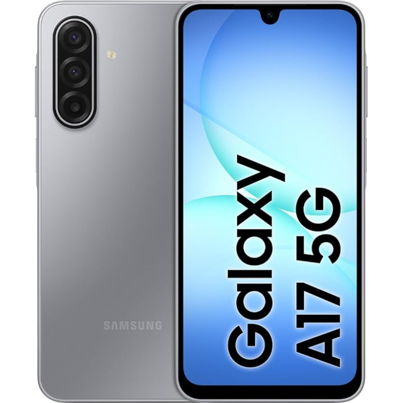 Samsung Galaxy A17 5G AI nutitelefon, AI telefon Androidiga, õhuke 7,5 mm raam, 50 MP kaamera, 128 GB mälu, 4 GB RAM, 5000 mAh aku, hall