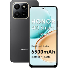 HONOR 400 Smart 4G nutitelefon Dual SIM NFC Android 15, 8+256GB, 108MP + 2MP Con Pulsante AI Telefono, 6500mAh Dual-Cell Batteria, 6.77 Pollici 120 Hz Comfort Display, 5 numbriline SGS & IP65, Velvet Black