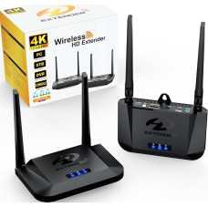 Juhtmevaba HDMI saatja ja vastuvõtja, 4K@30Hz, 300m kaugus, HDMI Loop Out, Dual Cooling System, 9 kanalit, 1TX kuni 3RX, striimiv vastuvõtja, PC, valvekaamera telerisse, projektorisse või monitorisse.