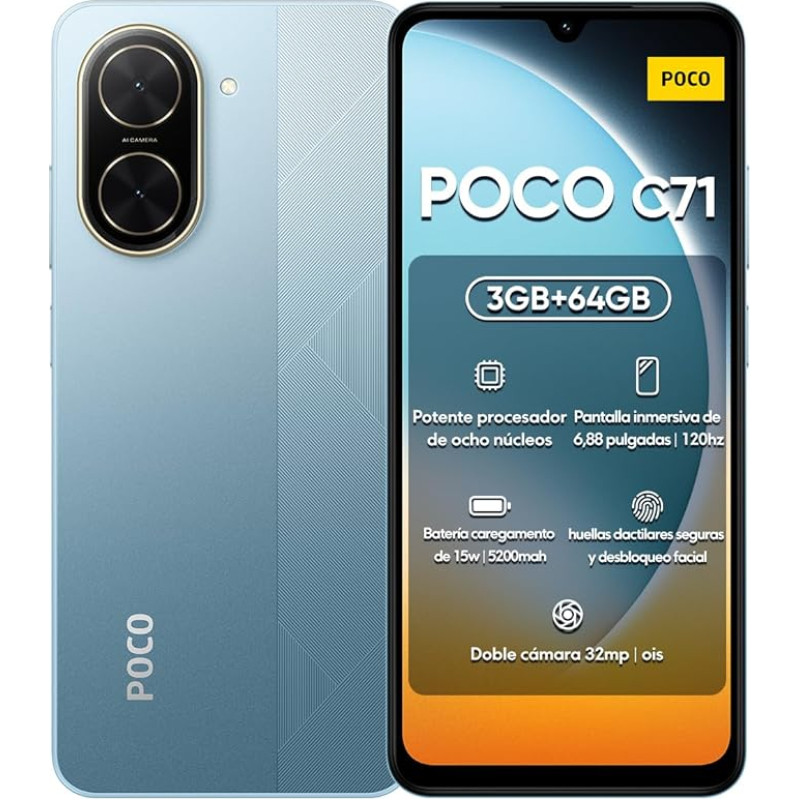 Xiaomi Poco C71 Unlocked 3+64GB/4+128GB HD+ Display 6.88