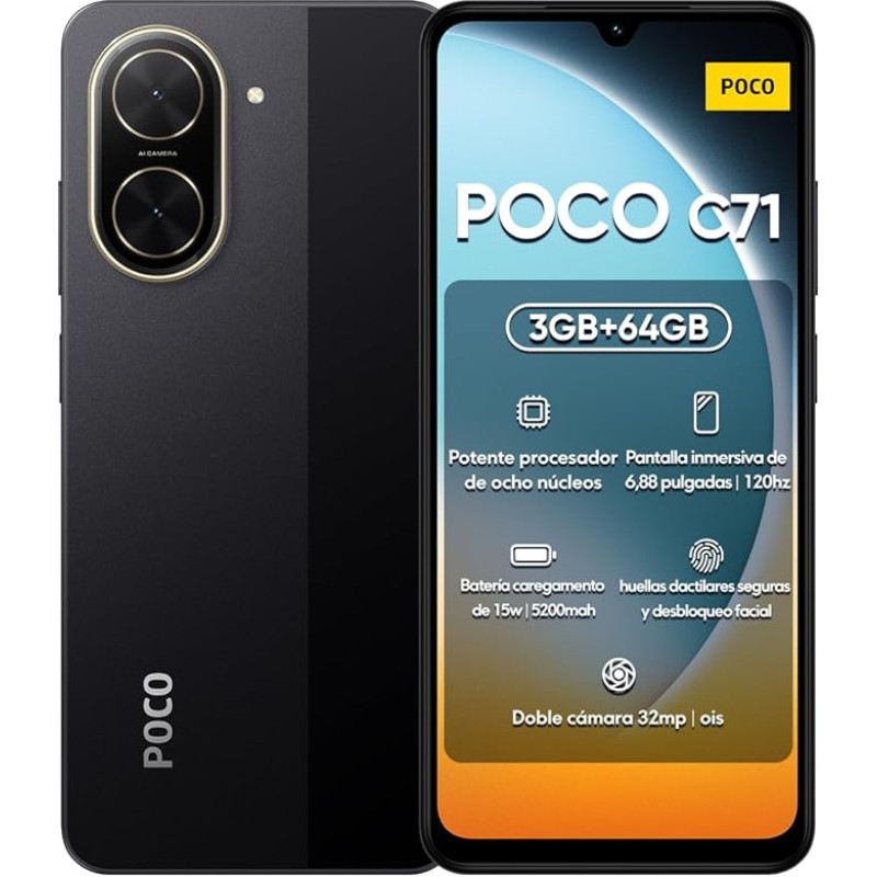 Xiaomi Poco C71 Unlocked 3+64GB/4+128GB HD+ Display 6.88