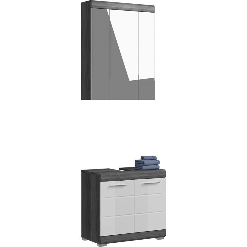 xonox.home Vannituba Scout X06B2B08 2-osaline kombineeritud valge kõrgläikega korpus suitsu hõbedane Nb.