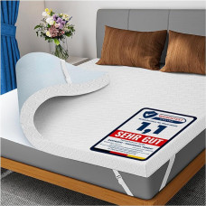 DOPEDIO 7,5 cm geel-mäluvahuga madratsipealne pehme madratsipealne Oeko-Tex® 100 sertifikaadiga, pestav kate Box Spring voodile ja diivanvoodile (180 x 200 cm, valge)