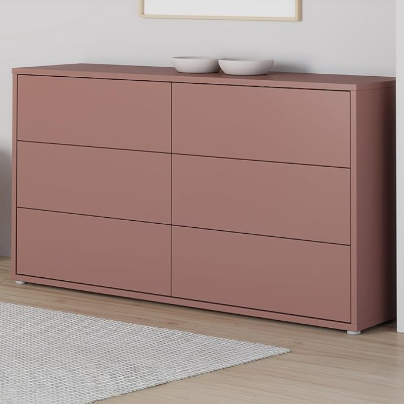 Forte Alice Springs Sideboard 150 155 Suur 3 sahtliga elutuba Puitkomposiit Terrakota 154,1 cm lai x 83,1 cm kõrge x 41,5 cm sügav