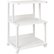 IBUYKE printeri statiiv koos riiulitega, 3-tasandiline printeri laud ratastega, printerikäru koju, kontorisse, rulliv käru statiiv kuumpressi, mikrolaineahju ja minikülmiku jaoks TPS001W