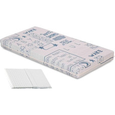 Evergreenweb madrats lastele, 70 x 140 cm, kõrgus 12 cm, võrevoodi või võrevoodi + FFO-vastane padi 100% loodusliku puuvillase kattega valge eemaldatav kate pestav PIMPY