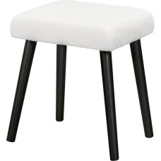 eSituro Stool Square Makeup Stool, garderoobilaud, polsterdatud tool, valmistatud Teddy kangast MDF, terasjalad, garderoobi, magamistuppa, elutuppa, valge, 46 x 32 x 47,5 cm.