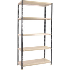 Simon Rack Comfort raskeveohoidla, 2000 x 1000 x 400 mm, maksimaalne koormus 100 kg, 5 reguleeritavat riiulit, keldri riiul, hoiuriiul, antratsiit/valge