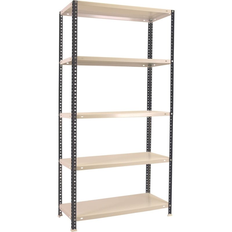 Simon Rack Comfort raskeveohoidla, 2000 x 1000 x 400 mm, maksimaalne koormus 100 kg, 5 reguleeritavat riiulit, keldri riiul, hoiuriiul, antratsiit/valge