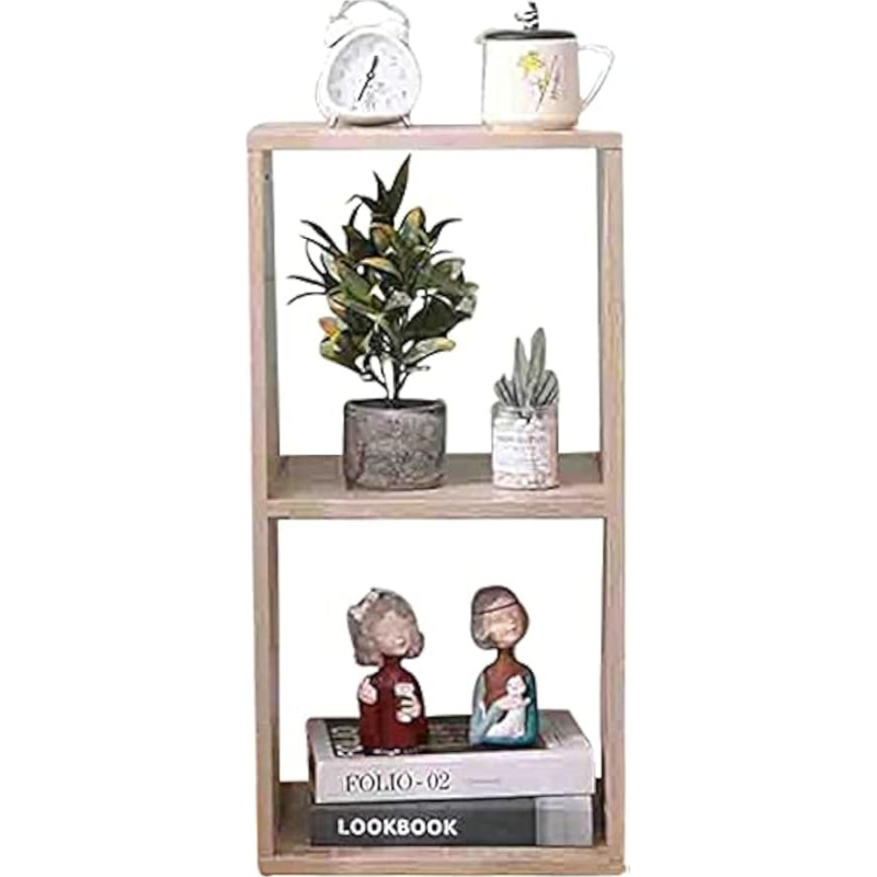 Etnicart Double Cube Storage Box Bookcase Bookcase Oak 35 x 30 x 70 cm MDF puidust riiul disain kontor sissepääs elutuba CD riiul väike riiul kuubik riiul DVD kabinet DVD Stand riiul puit