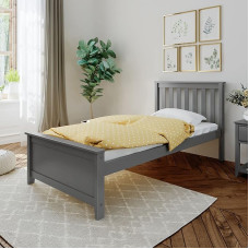 Max & Lily voodi 90 x 200 cm koos lamelliraamiga, lastevoodi koos voodi all oleva panipaigaga, voodiraam koos peaosaga, Uus-Meremaa männist valmistatud puidust voodi, hall