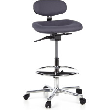 hjh OFFICE, 608320, Professional counter tool, joonistustool, WORK MV, Anthrazit, vastupidav kangas, kõrge töölaua tool, reguleeritava kõrgusega seljatugi, jalarõngas, polsterdatud iste, kalle reguleeritav, kroomitud terasest alus, rõhu all olevad rattad.