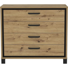 FORTE TRONDHEIM kapp 4 sahtliga, puitmaterjal, Artisan tamm/must tamm, 104,7 x 81,3 x 41,5 cm