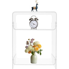 Fichiouy Läbipaistev akrüül küljelaud, kaasaegne 3-tasandiline küljelaud, öökapp, magamistuppa, elutuppa või moodsasse sisekujundusse, 40 x 30 x 50 cm