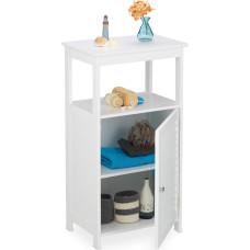 Relaxdays Vannitoakapp, 10032189, 3 kambrit, liistuuks, K x S x S: 83 x 45 x 30 cm, kitsas kapp vannituppa, kööki ja esikusse, valge