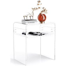 solaround akrüülist küljelaud Öölaud Läbipaistev U-kujuline laud magamistuppa elutuppa 40 x 30 x 50 cm (läbipaistev)